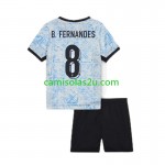 Camisolas de futebol Portugal Bruno Fernandes 8 Criança Equipamento Alternativa Euro 2024 Manga Curta